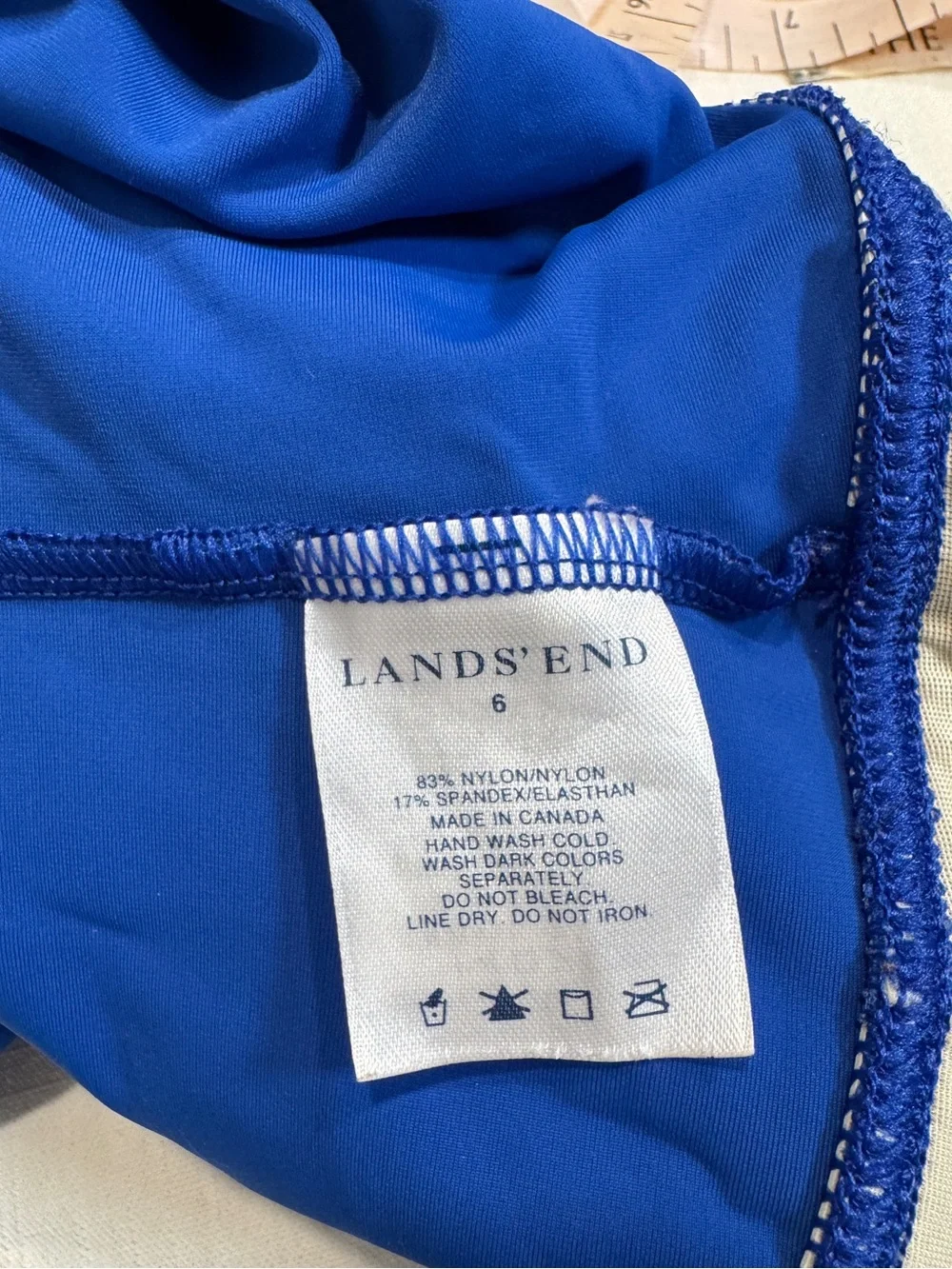 Lands End Cobalt Blue Halter One Piece Swimsuit size 6